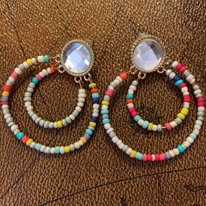 Sweet Boutique Double Hoop Mirror Bead 💎Cut